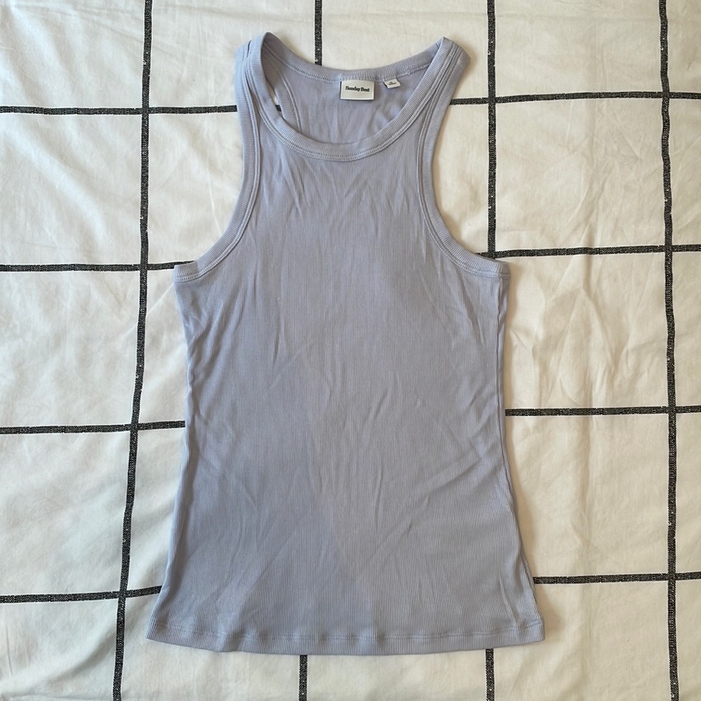 Aritzia Sunday Best Honor Hip Tank in Dusky Blue, Size S